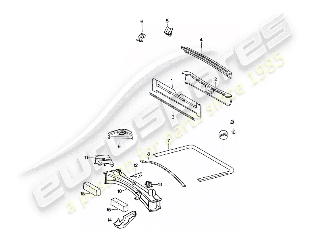porsche 1975 (911 turbo) marco diagrama de piezas