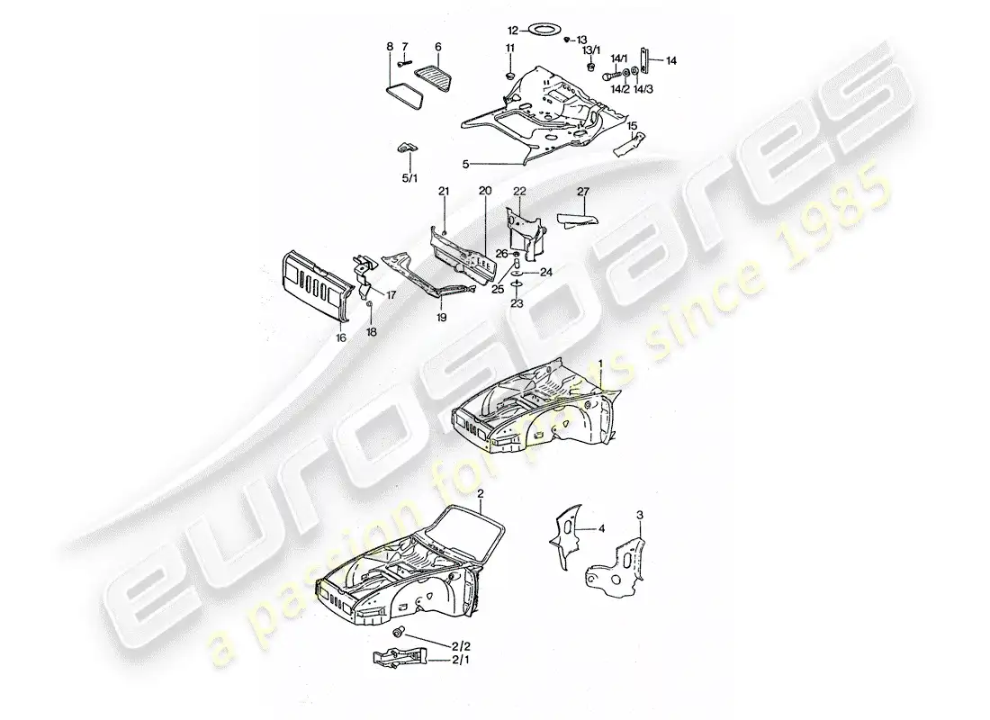 porsche 1975 (911 turbo) marco diagrama de piezas