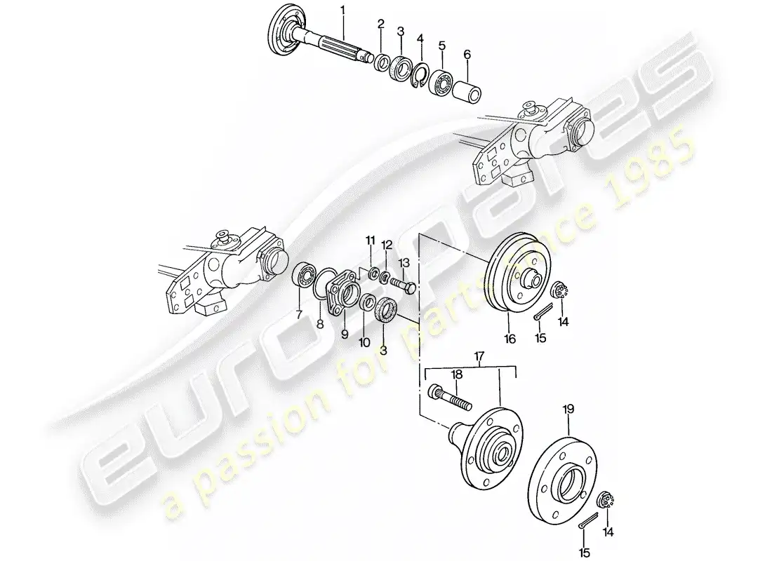 porsche 1977 (924) eje de rueda trasera - lubricantes diagrama de piezas