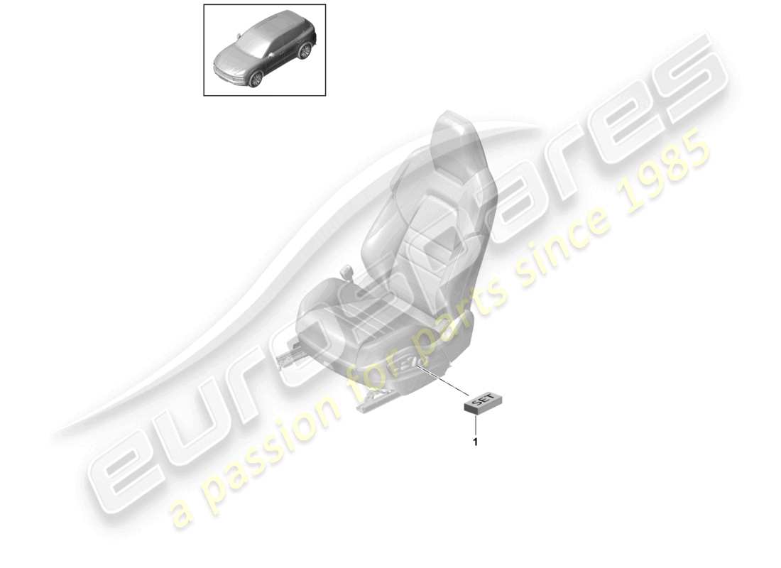 porsche 2023 (cayenne e3 9ya/9yb) juego de reparación para sensor de asiento ocupado solo para: ee. uu. canadá diagrama de piezas