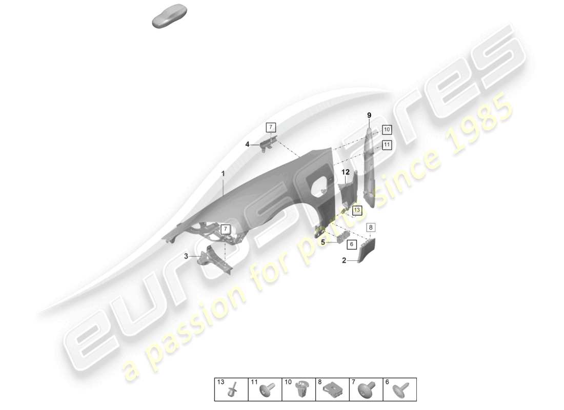 porsche 2022 (taycan 9j1-1) ala diagrama de piezas