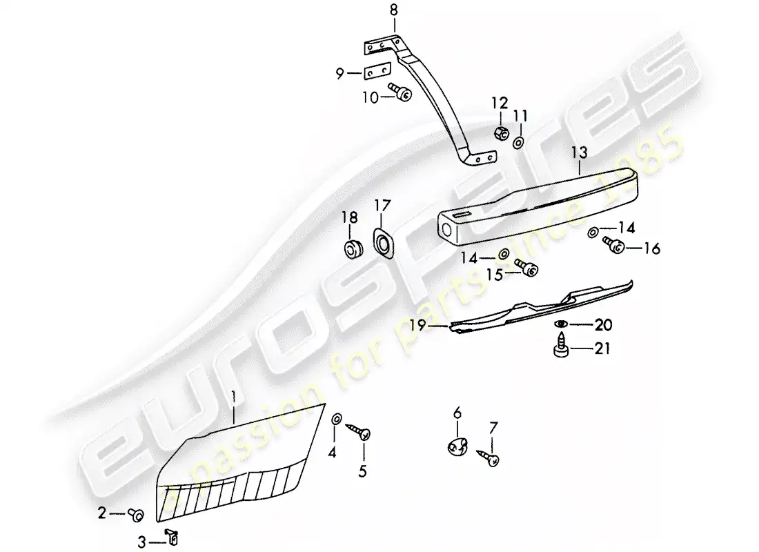porsche 1969 (911/912) equipamiento interior - puertas - d >> - mj 1968 diagrama de piezas