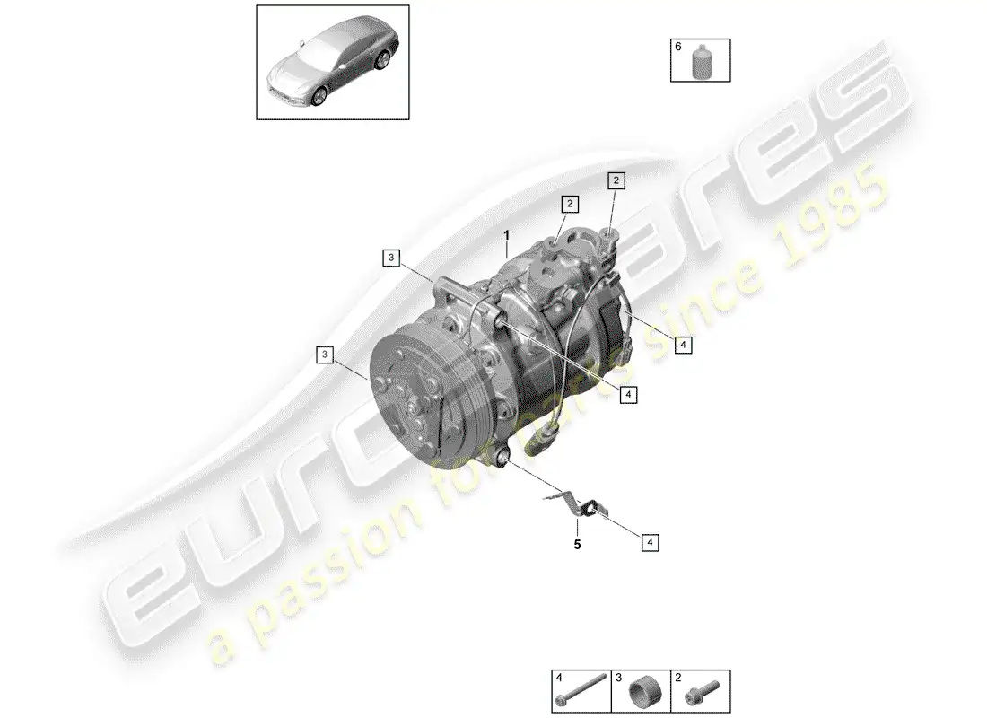 porsche 2020 (panamera 971-1) compresor diagrama de piezas