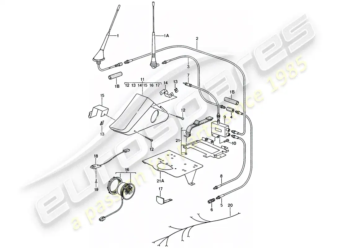 porsche 1992 (968) preparación telefónica diagrama de piezas