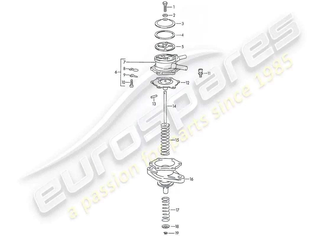 porsche 1967 (911/912) piezas sueltas - para - bomba de combustible diagrama de piezas