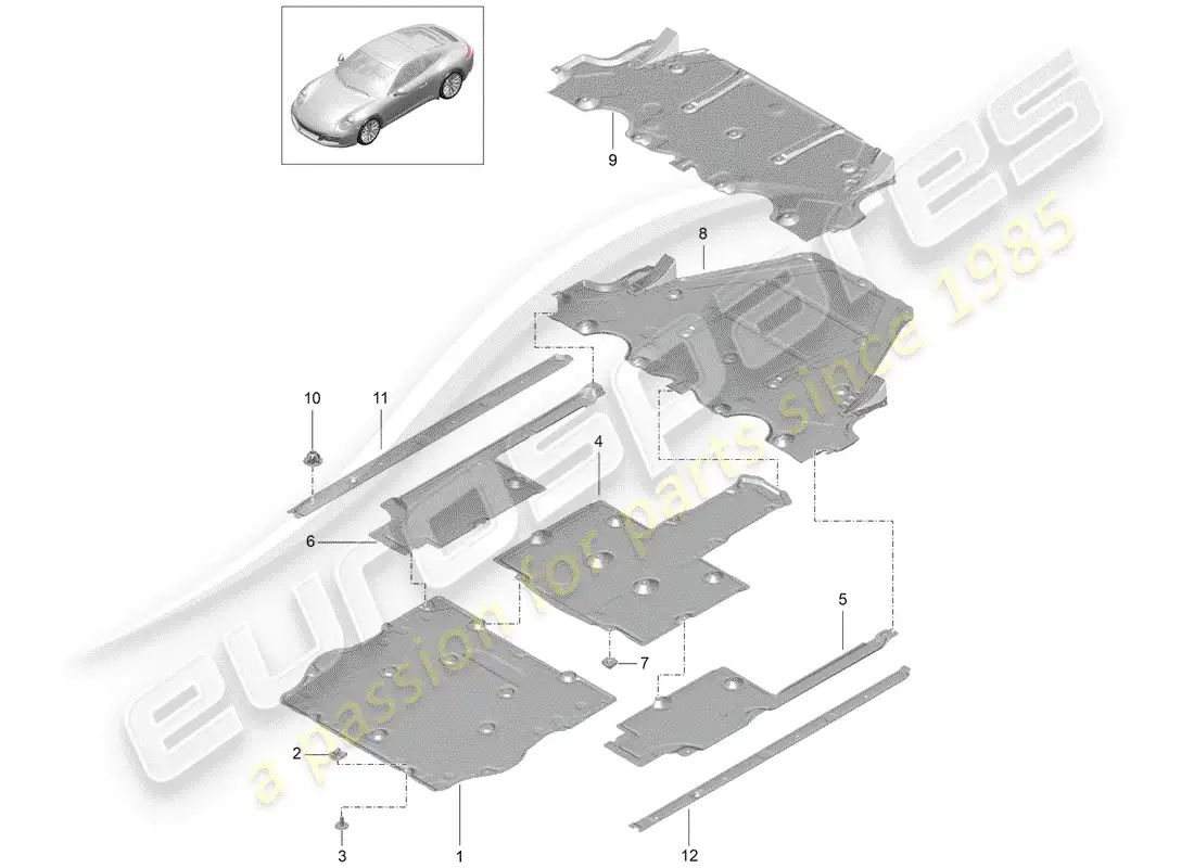 porsche 2020 (991-2) bajos diagrama de piezas
