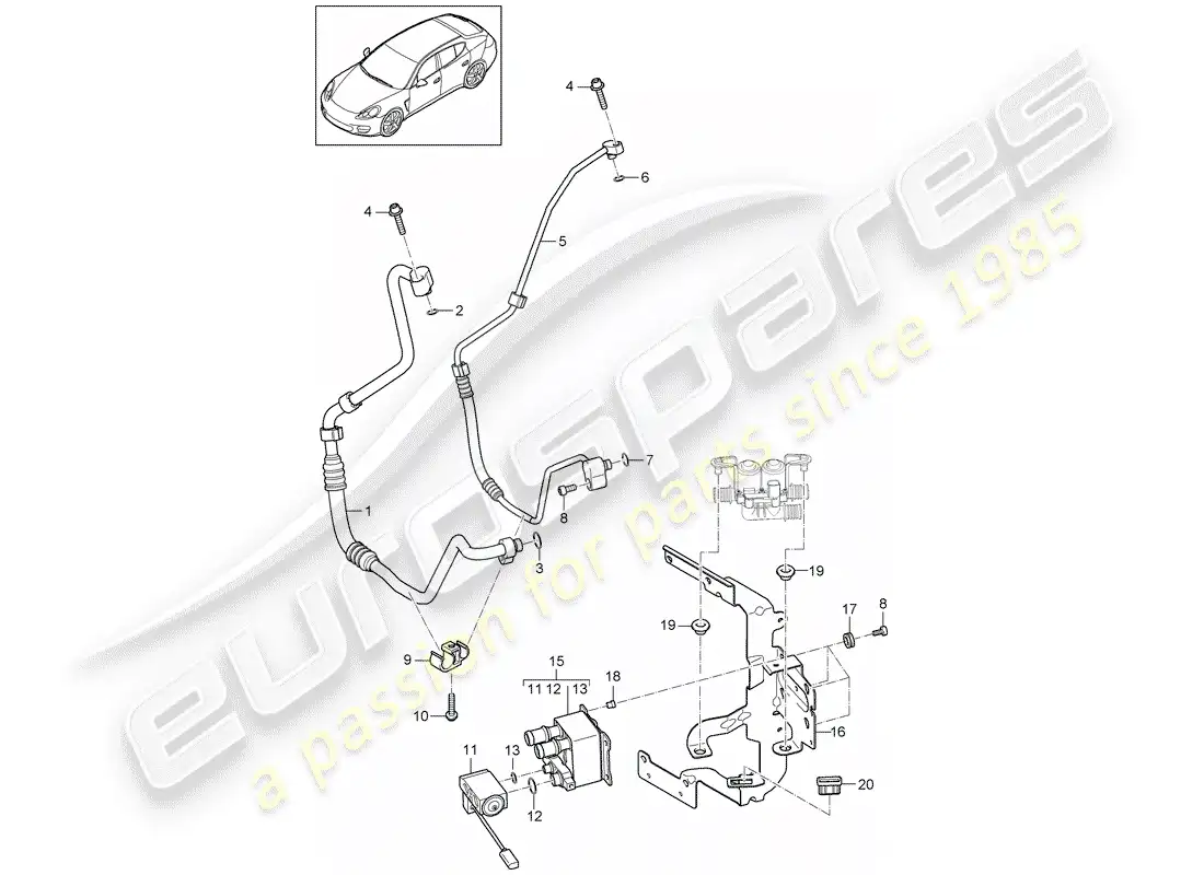 porsche 2012 (panamera 970) diagrama de piezas híbrido