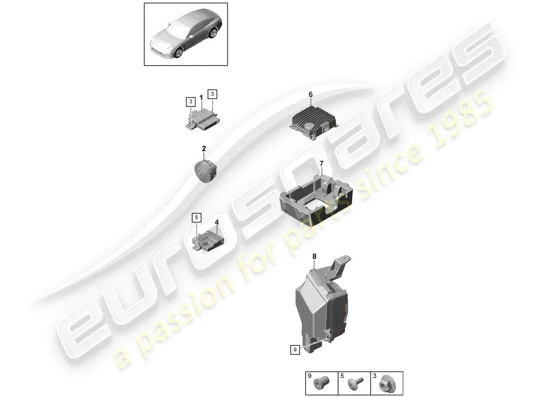 porsche 2017 (panamera 971-1) unidad de control para motor diagrama de piezas