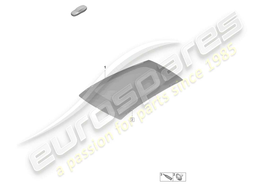 porsche 2021 (taycan 9j1-1) diagrama de piezas del techo de cristal