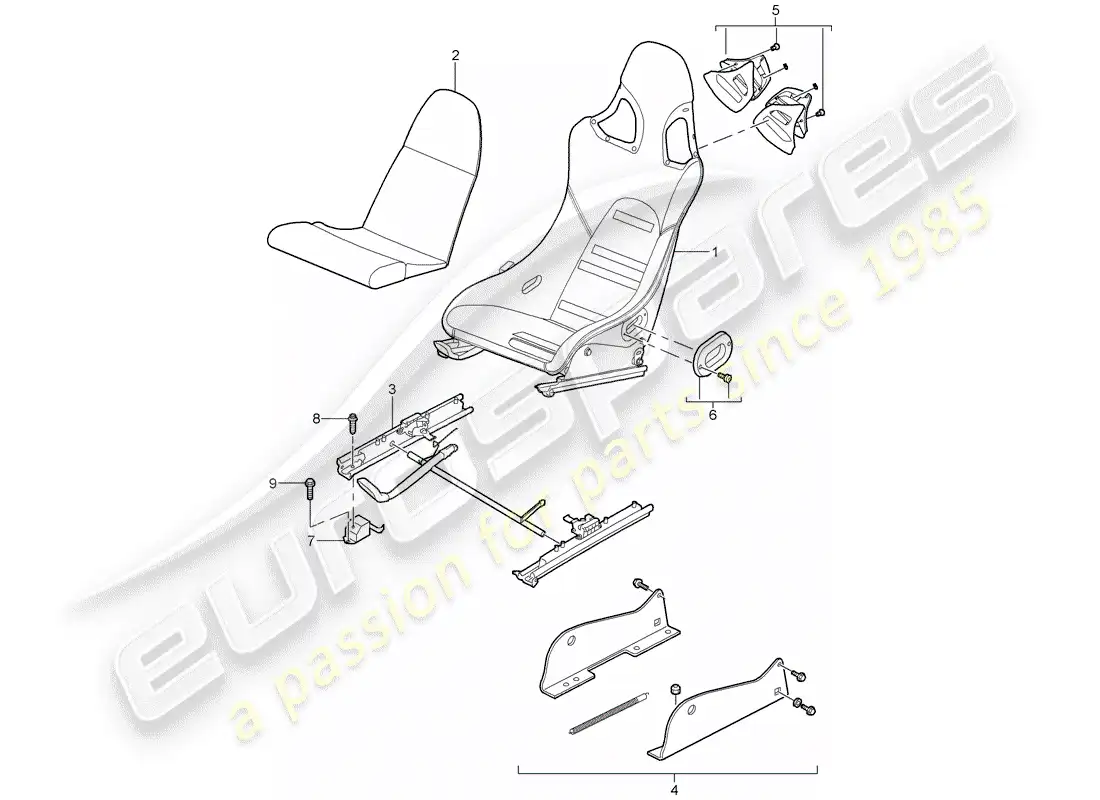 porsche 2005 (carrera gt) carrera gt - seat - d - mj 2004>> diagrama de pieza