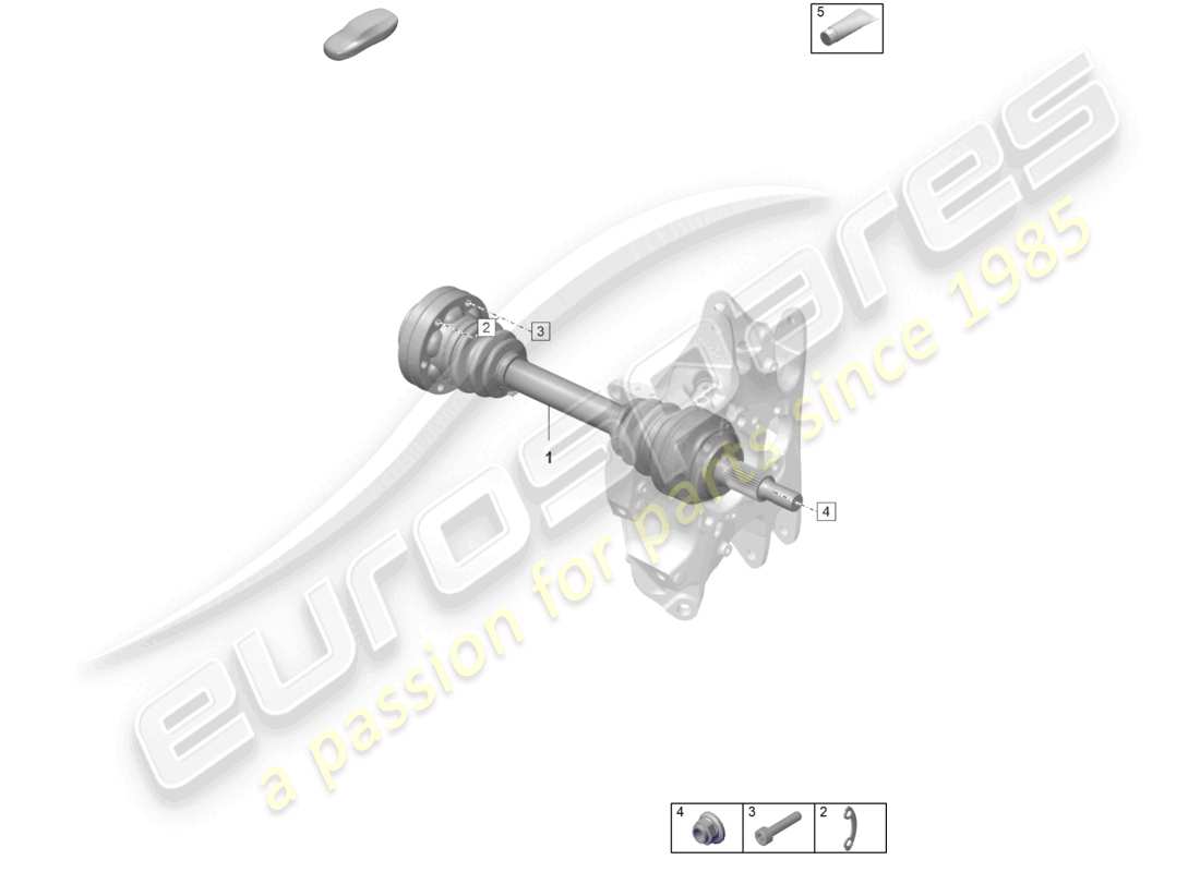 porsche 2021 (992-1 gt3/rs/st) diagrama de piezas del eje de transmisión