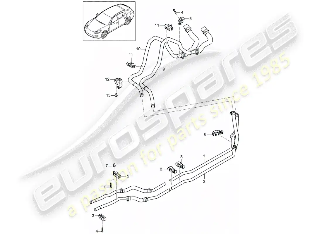porsche 2012 (panamera 970) diagrama de piezas híbrido
