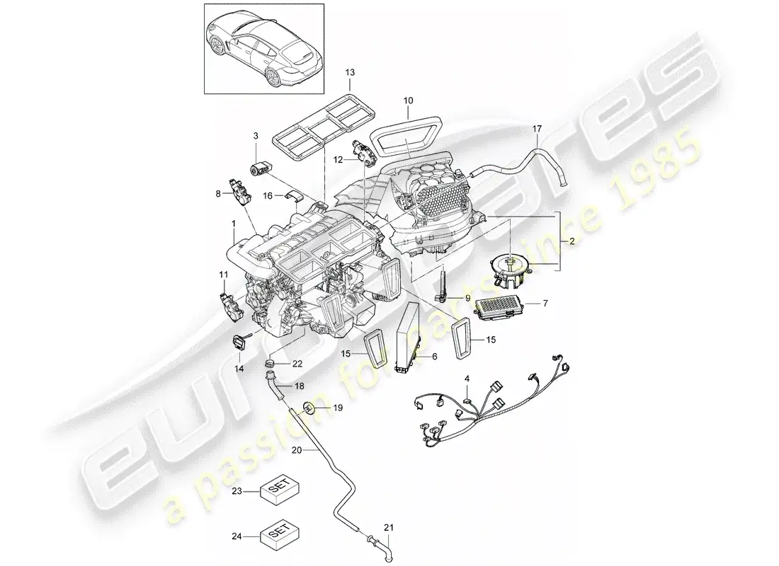 porsche 2016 (panamera 970) aire acondicionado diagrama de piezas