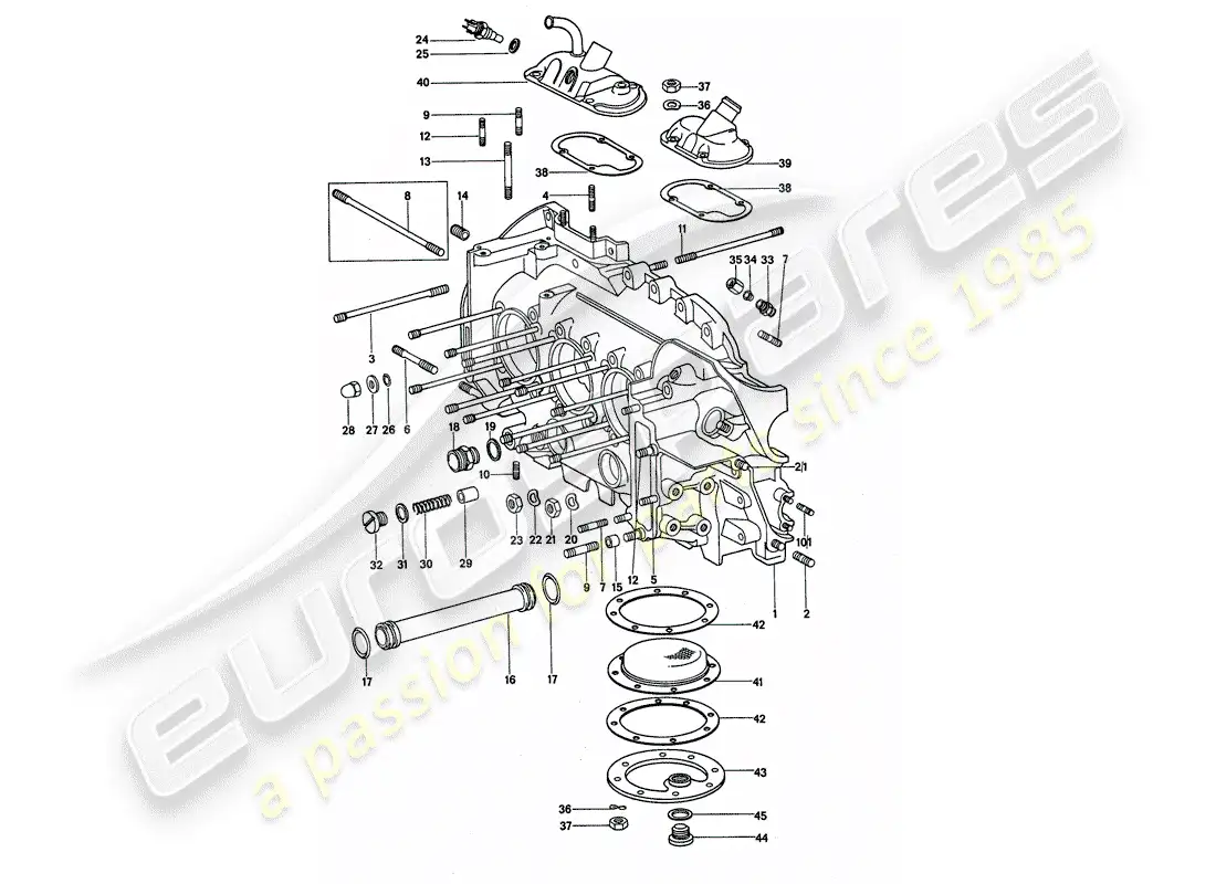 porsche 1976 (911) carter - juego de reparación para mantenimiento - ver ilustración: diagrama de piezas
