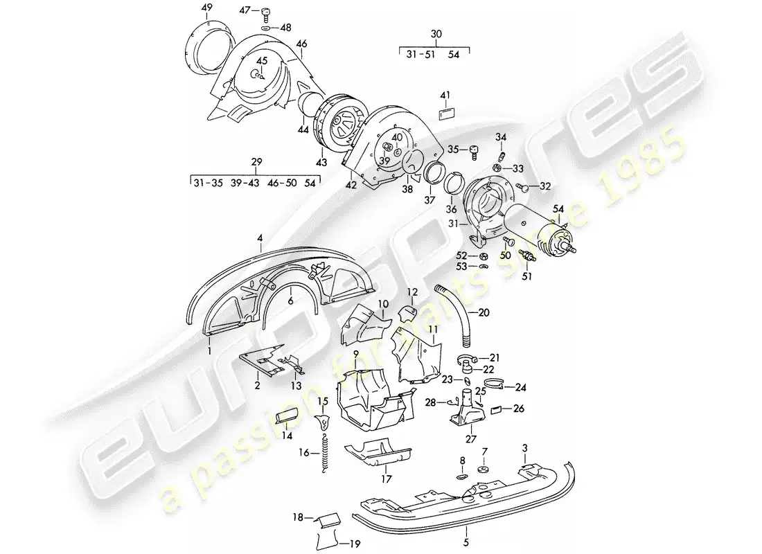 porsche 1963 (356b/356c) aire acondicionado diagrama de piezas