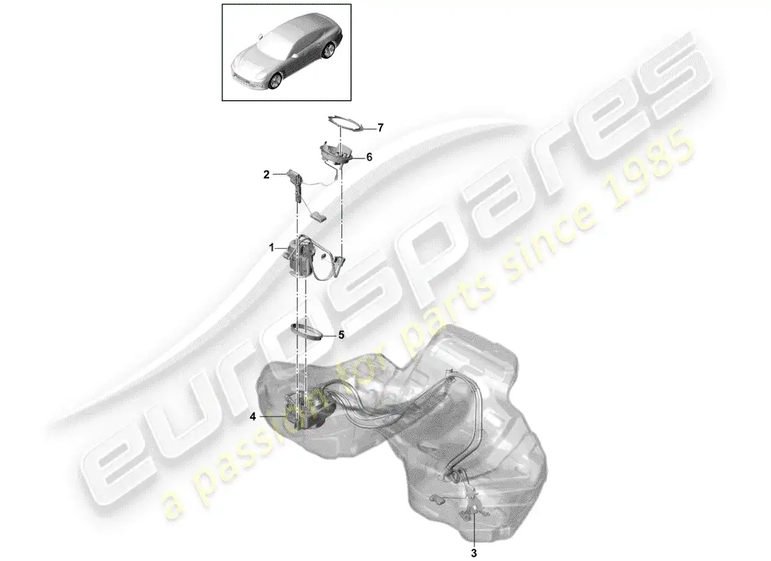 porsche 2019 (panamera 971-1) bomba de combustible diagrama de piezas
