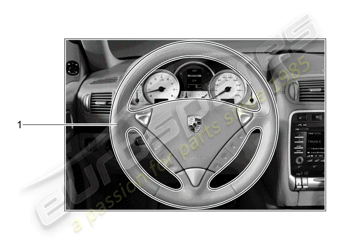 porsche 2017 (tequipment cayenne) volante diagrama de piezas