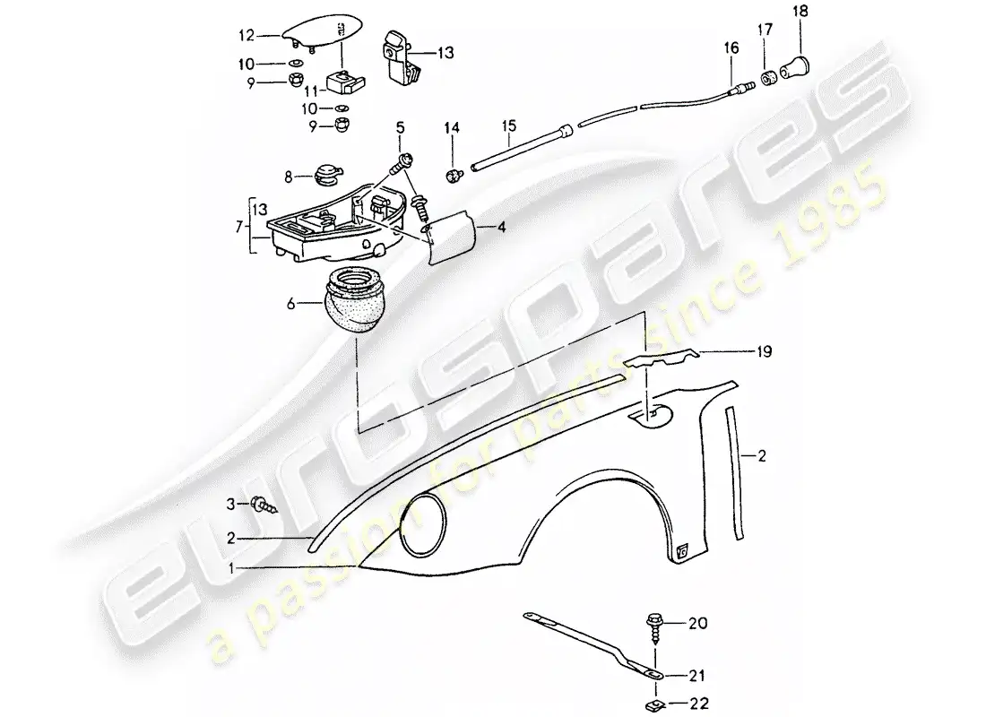 porsche 1990 (964) paneles exteriores diagrama de piezas