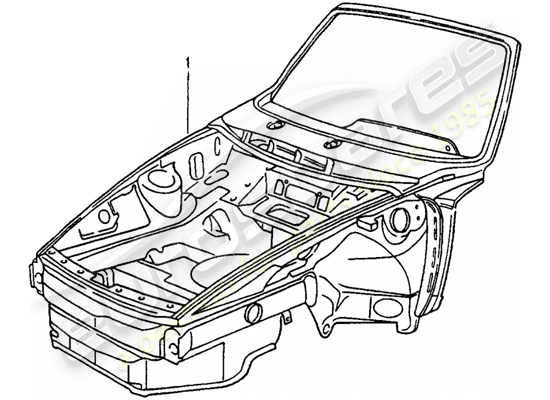 porsche 1990 (964) diagrama de piezas del extremo delantero