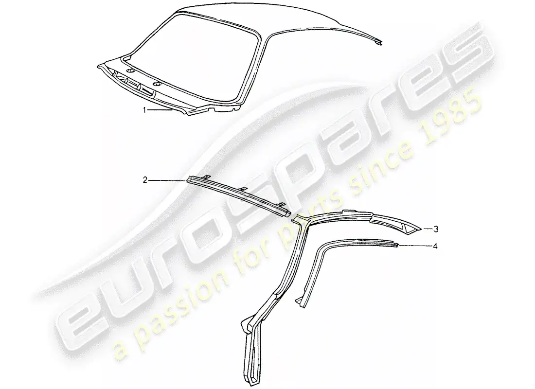 porsche 1990 (964) paneles exteriores diagrama de piezas