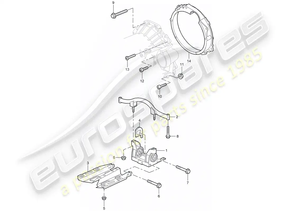 porsche 2004 (996) tiptronic - - piezas de fijación de la transmisión - y - brida intermedia - d - mj 2002>> diagrama de piezas