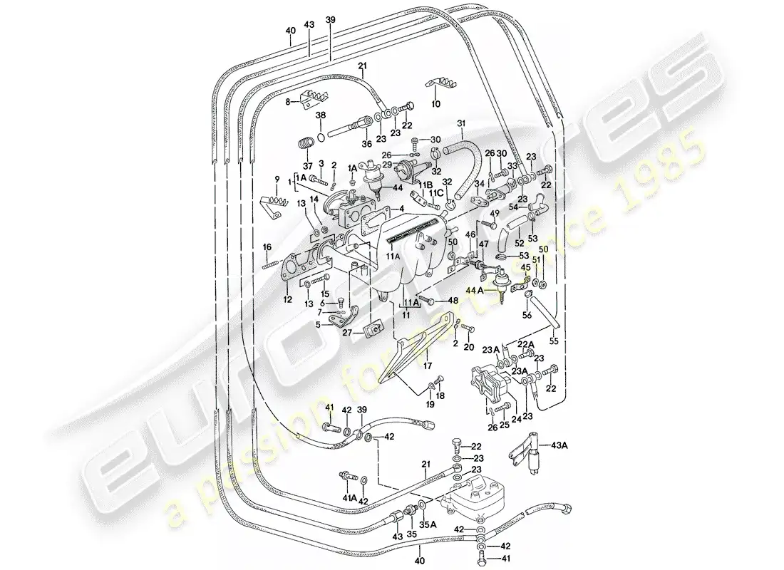porsche 1977 (924) para-k-jetronic diagrama de piezas
