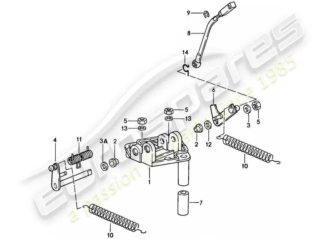 porsche 1987 (911) varilla del acelerador - soporte diagrama de piezas