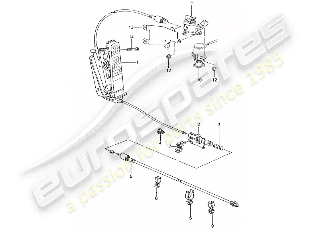 porsche 2004 (996) freno y acc. conjunto del pedal - control del acelerador diagrama de piezas