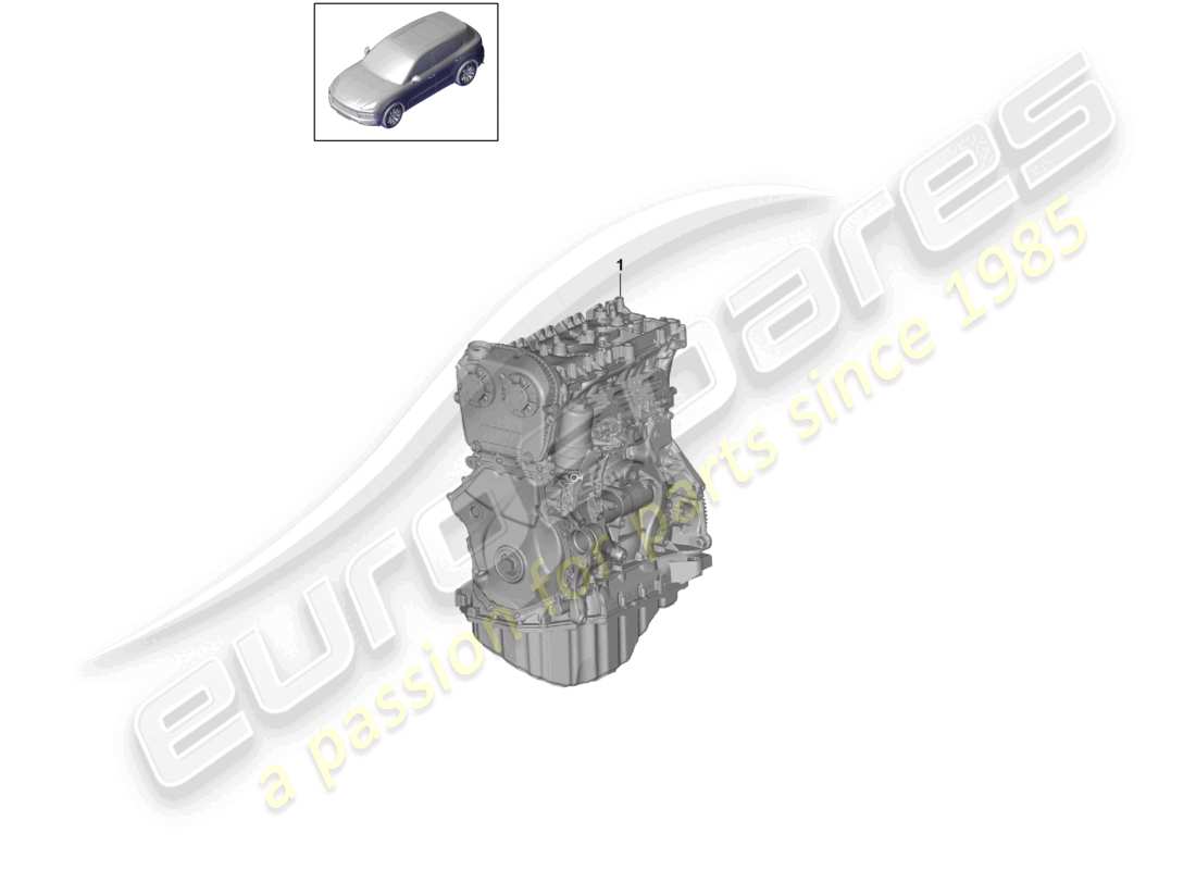 porsche 2023 (cayenne e3 9ya/9yb) motor base no listo para instalación diagrama de piezas