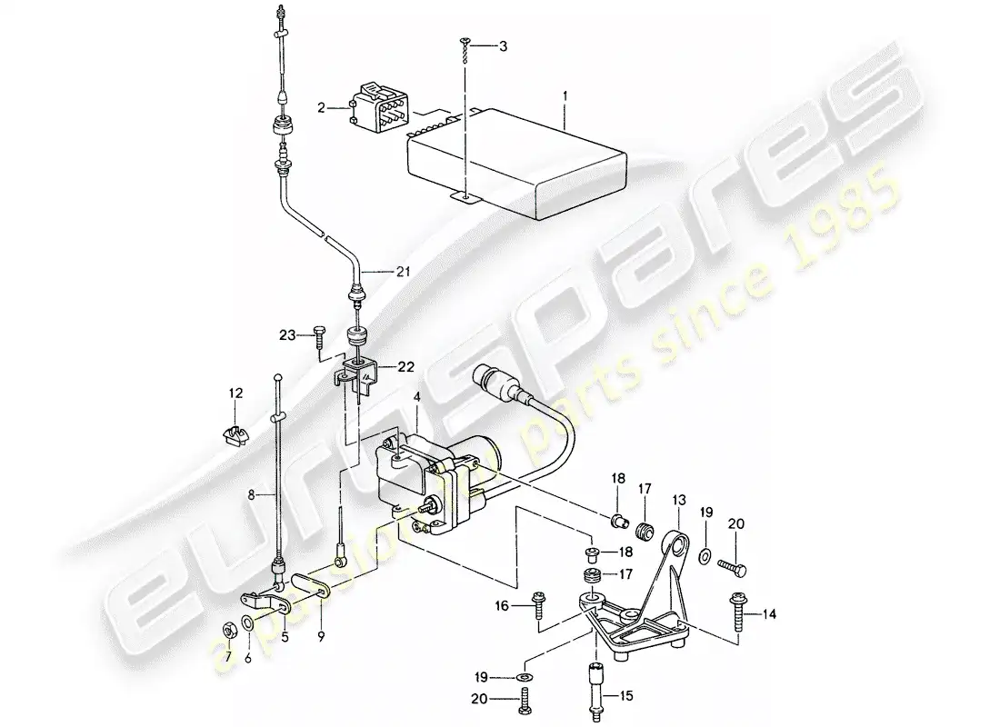 porsche 1994 (993) sistema de control de crucero diagrama de piezas