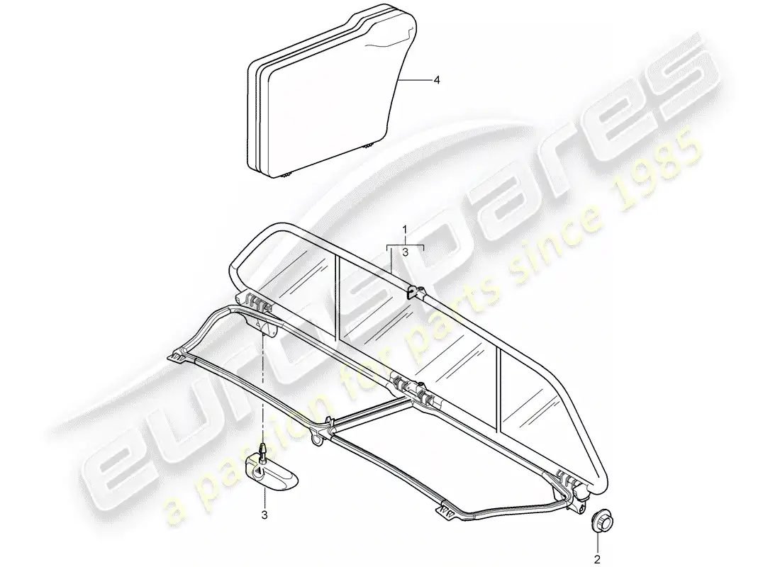 porsche 2009 997-2 turbo / gt2 parabrisas diagrama de piezas