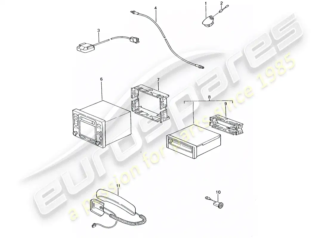 porsche 2001 (996) sistema de navegación - telef.operat.device/-teleph. - d >> - mj 2002 diagrama de piezas
