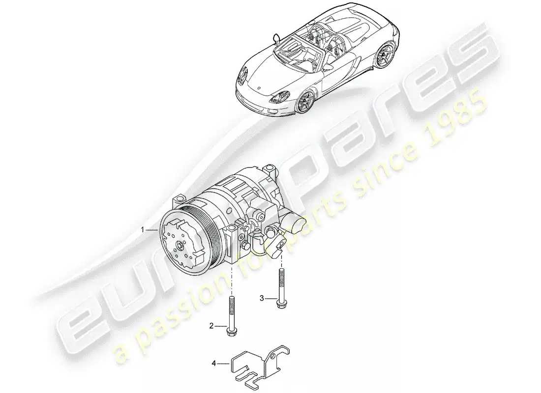 porsche 2005 (carrera gt) diagrama de piezas del compresor