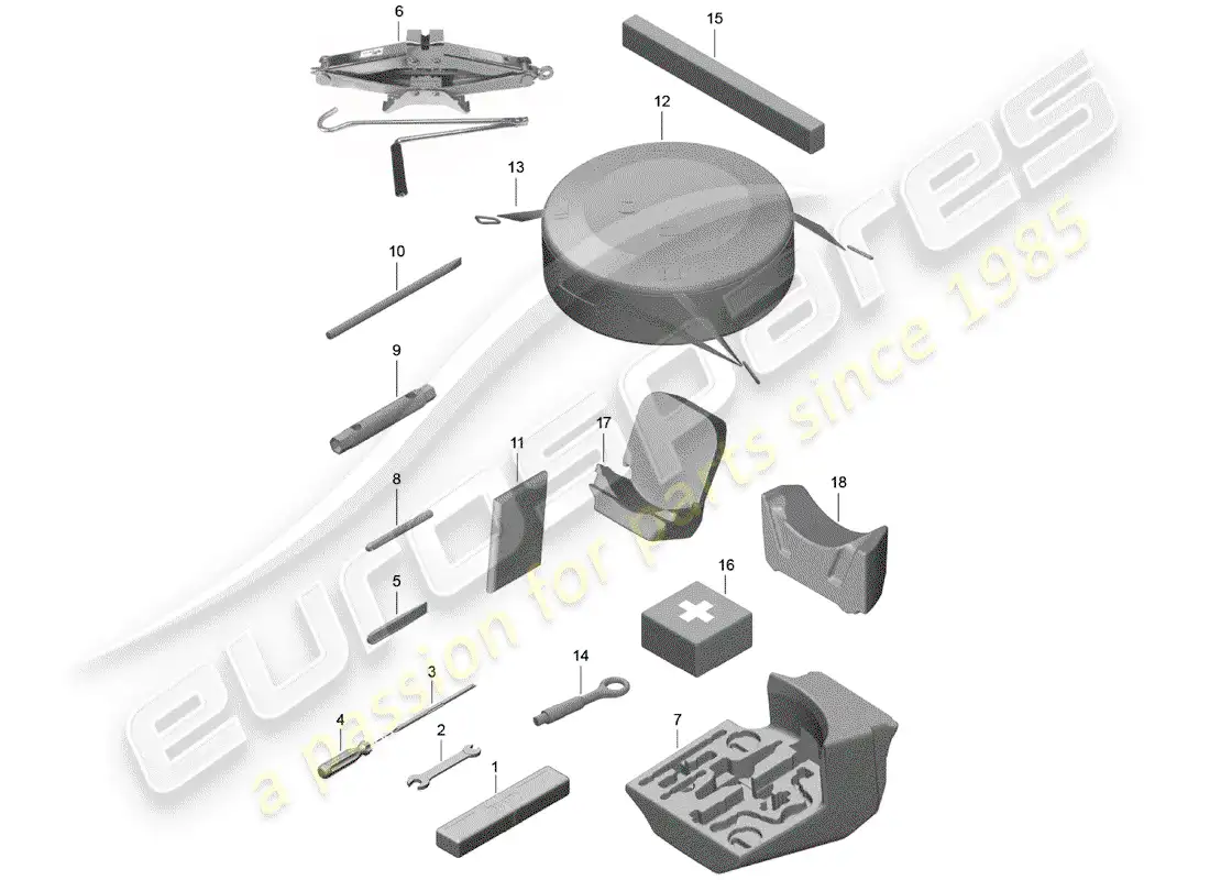 porsche 2017 (718 boxster) herramienta diagrama de piezas