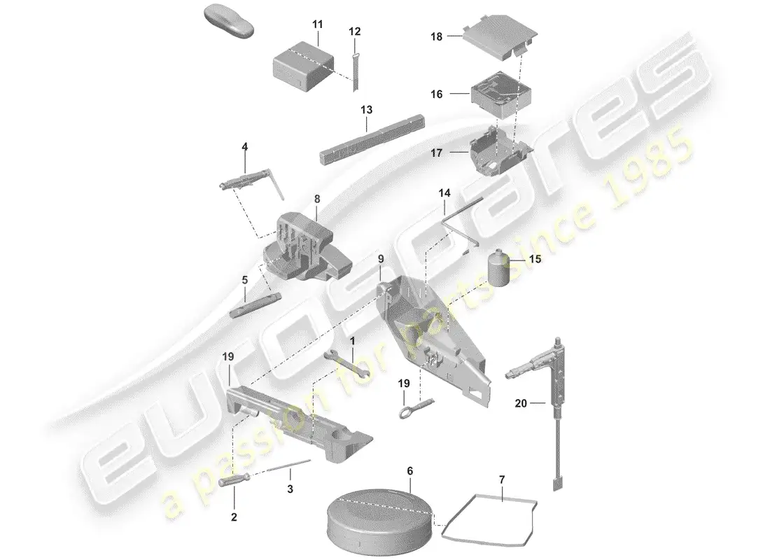 porsche 2020 (992-1) herramienta diagrama de piezas