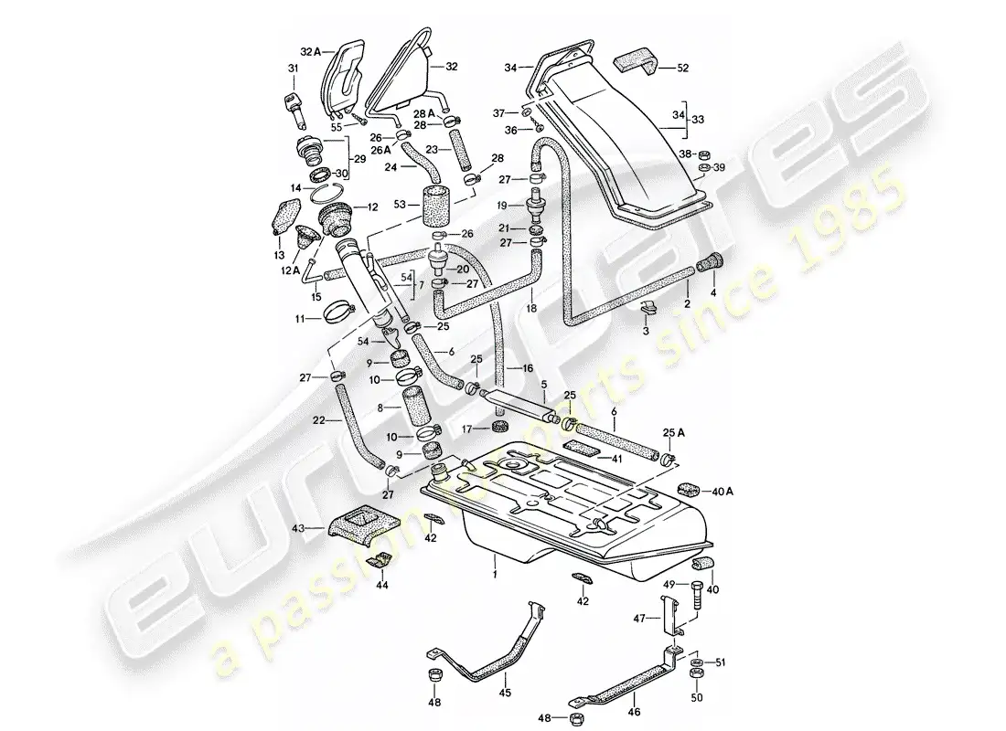 porsche 1984 (944) depósito de combustible diagrama de piezas