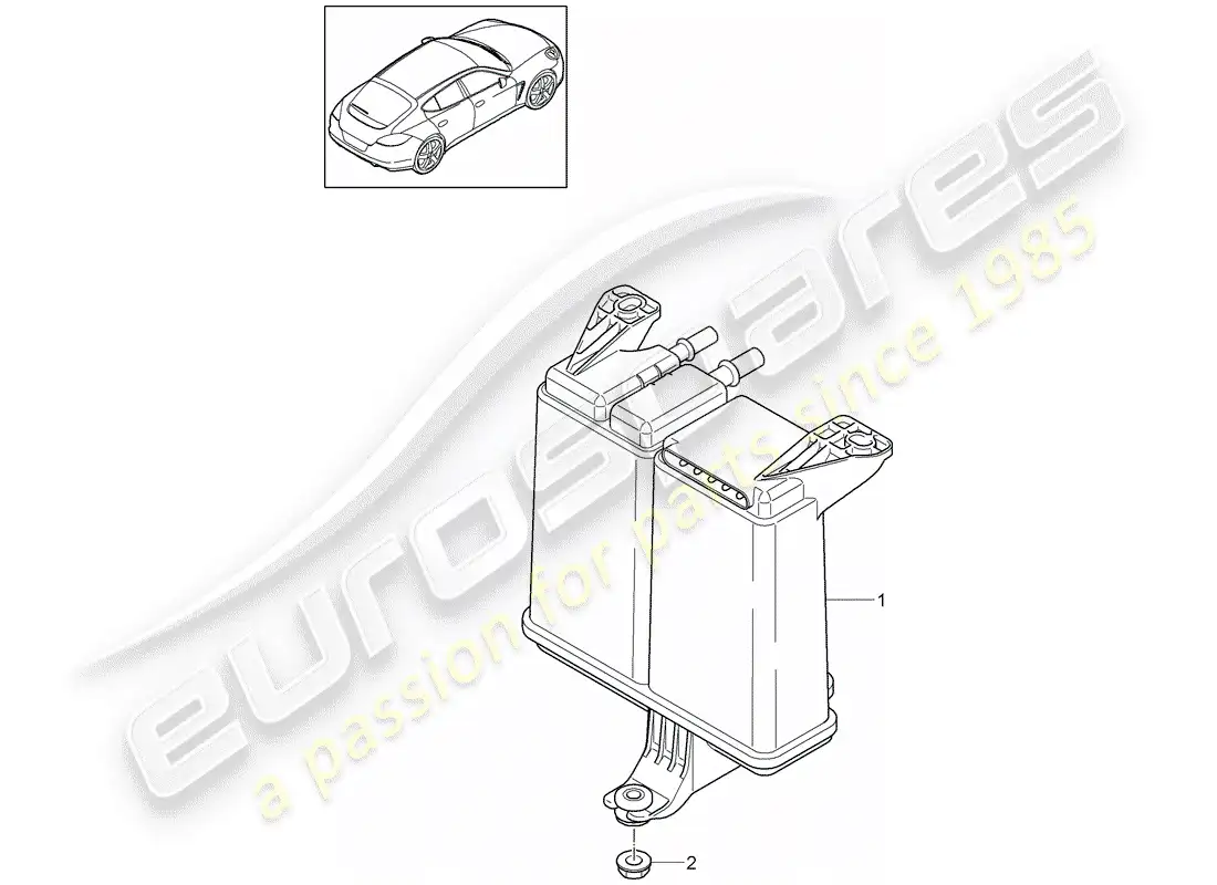 porsche 2011 (panamera 970) bote de emisiones evaporativas diagrama de piezas
