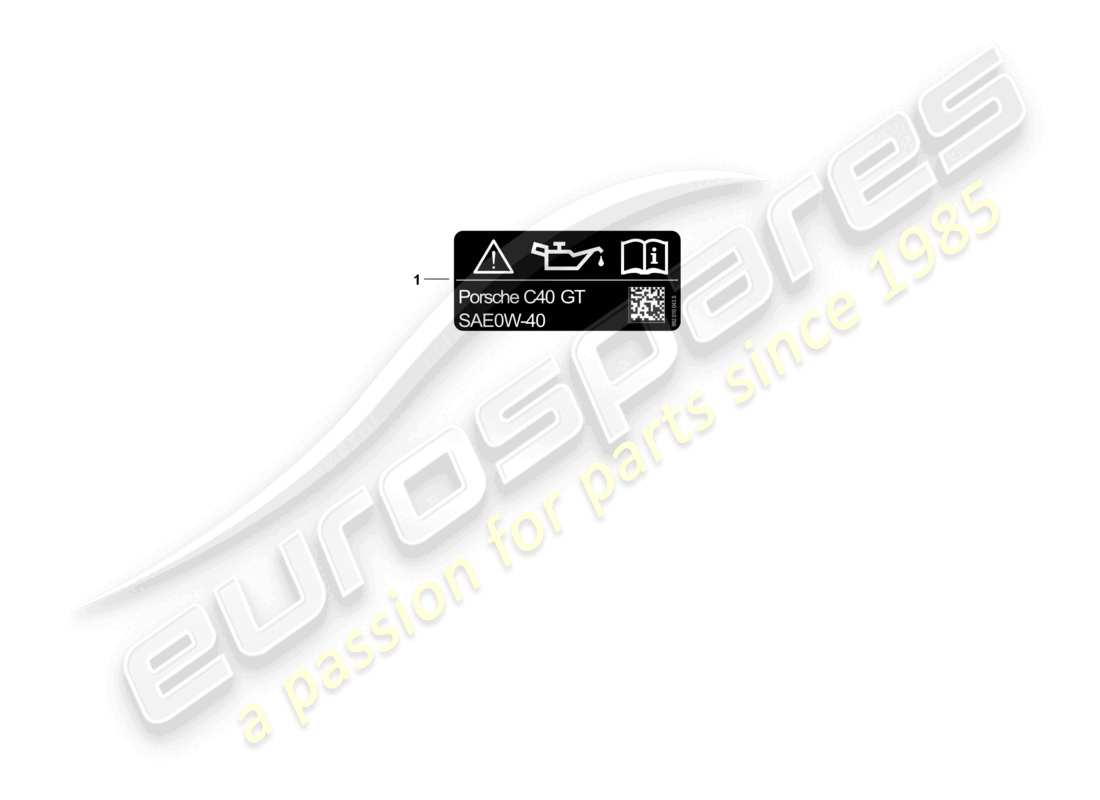 porsche 2025 (992-2 gt3) diagrama de piezas del aceite de motor adhesivo