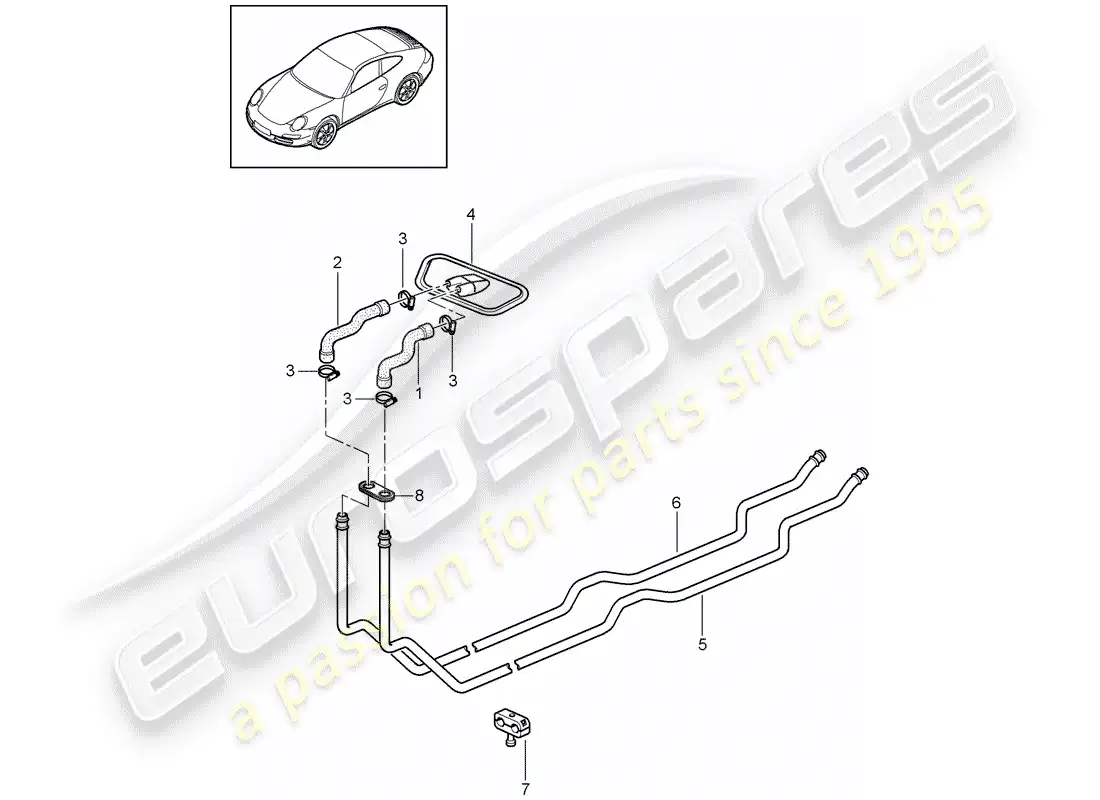 porsche 2007 (997-1) sistema de calefacción 1 diagrama de piezas
