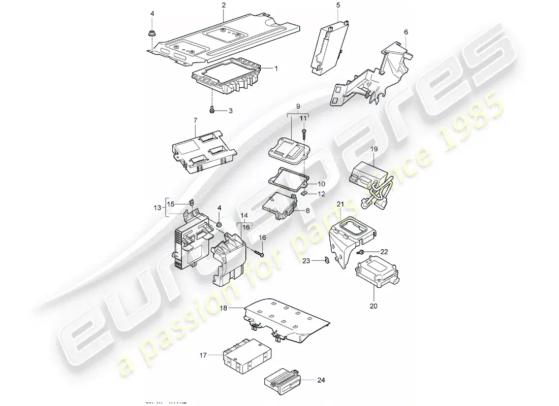 porsche 2007 (997-1) unidades de control diagrama de piezas