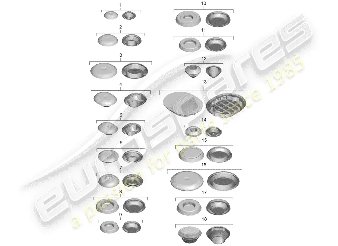 porsche 2016 (981 boxster spyder) enchufar diagrama de piezas