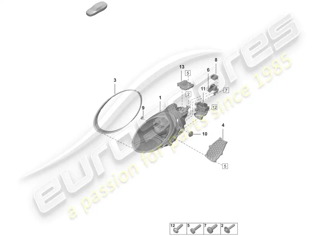 porsche 2019 (992-1) faro led diagrama de piezas