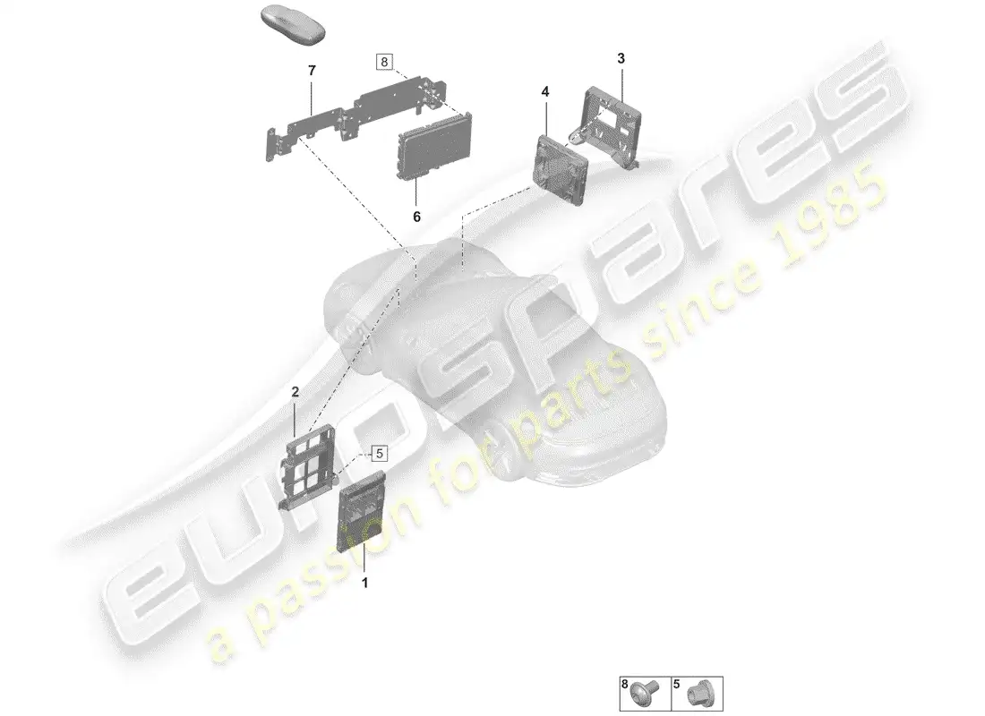 porsche 2019 (992-1) unidades de control diagrama de piezas