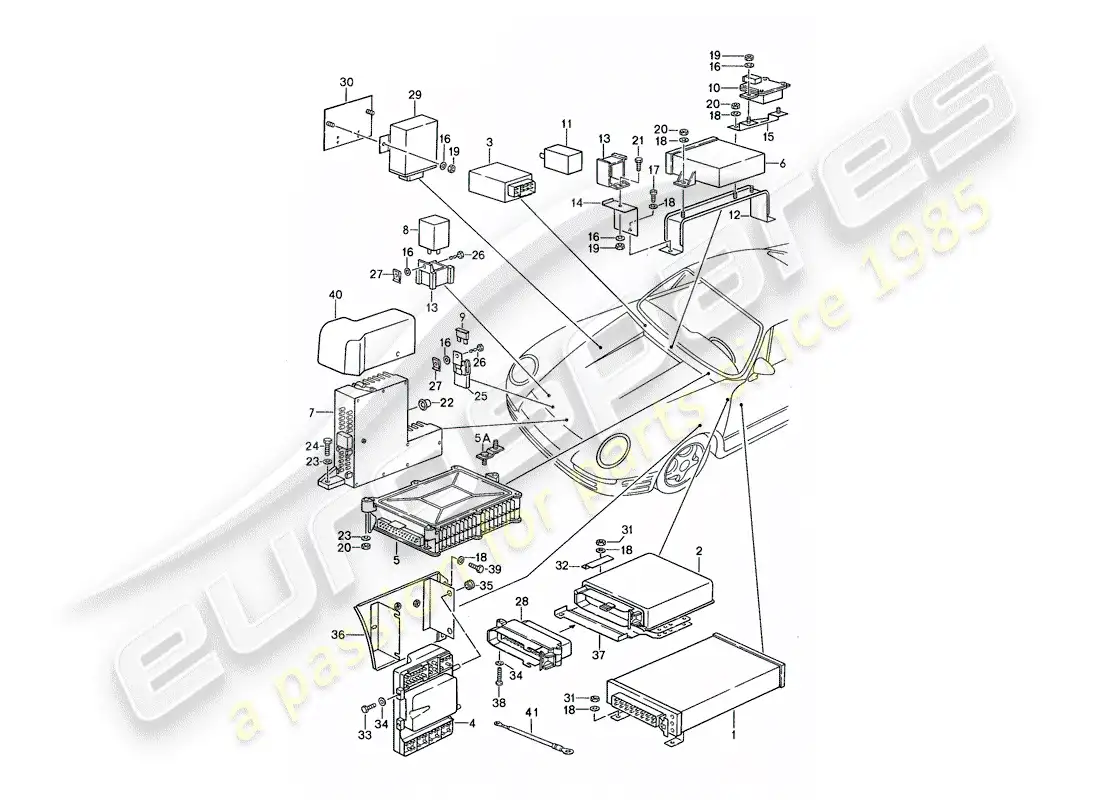 porsche 1987 (959) unidades de control diagrama de piezas