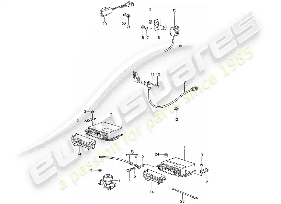 porsche 1987 (959) electricidad del motor 2 diagrama de piezas