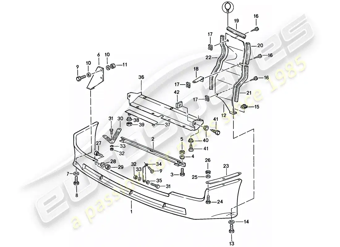 porsche 1983 (944) spoiler delantero diagrama de piezas