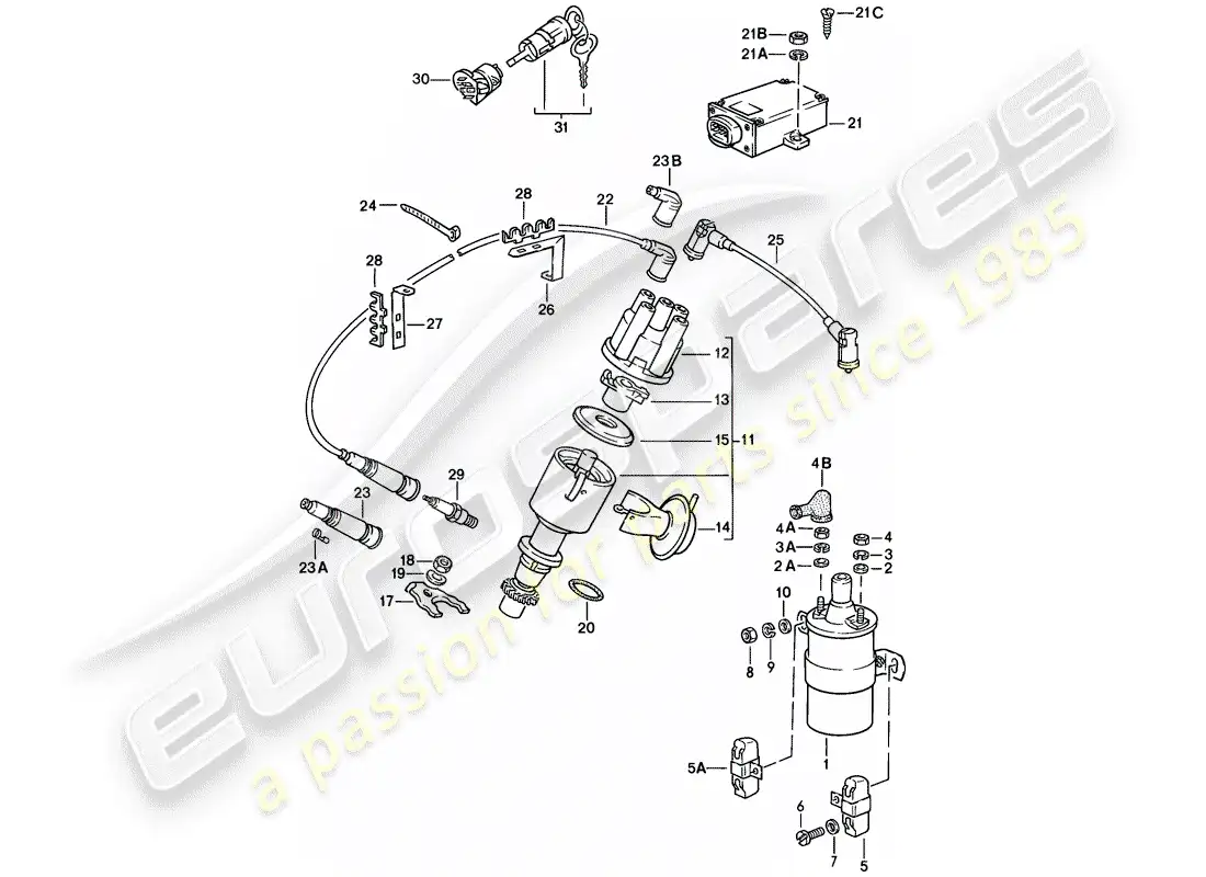 porsche 1977 (924) electricidad del motor 2 - ver información técnica - gr.2 nr. 2/86 diagrama de piezas