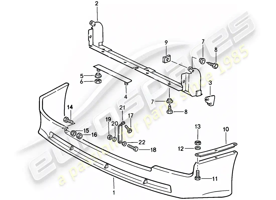 porsche 1988 (944) spoiler delantero diagrama de piezas