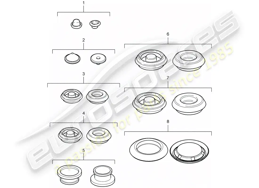 porsche 2008 (997-1 turbo / gt2) enchufar diagrama de piezas
