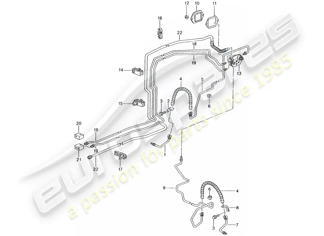 porsche 2005 (996) tubo de freno - eje delantero - bajos - tubo de vacío diagrama de piezas